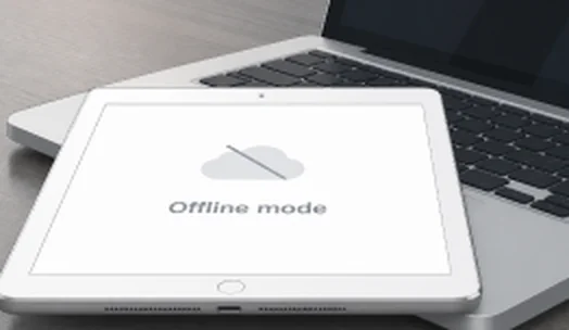 A tablet showing offline mode